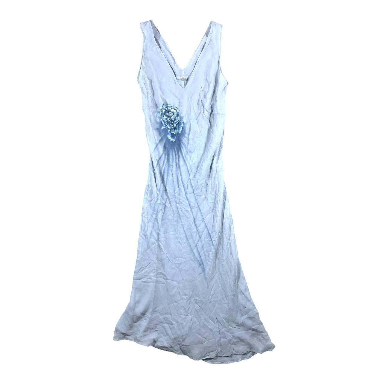 Early 00's y2k PER UNA 100% Silk Rose Graphic Pattern Asymmetrical Slip Dress