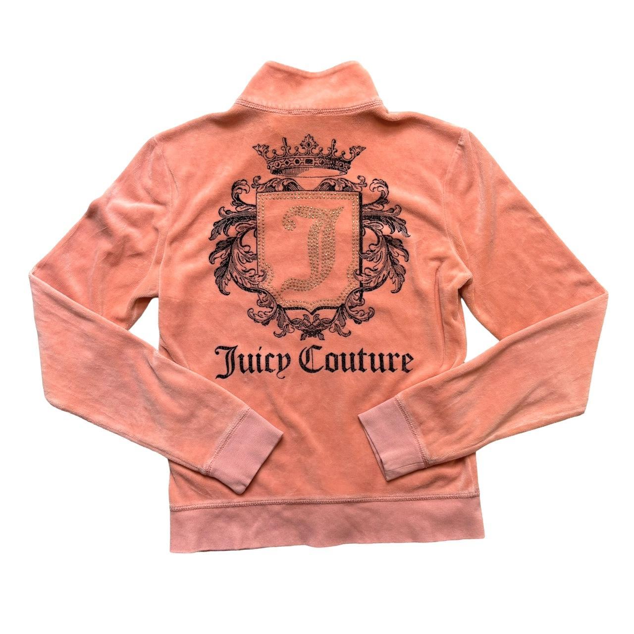 Early 00s y2k JUICY COUTURE Graphic Glitter Logo Spellout Print Velour Full Zip Track Jacket