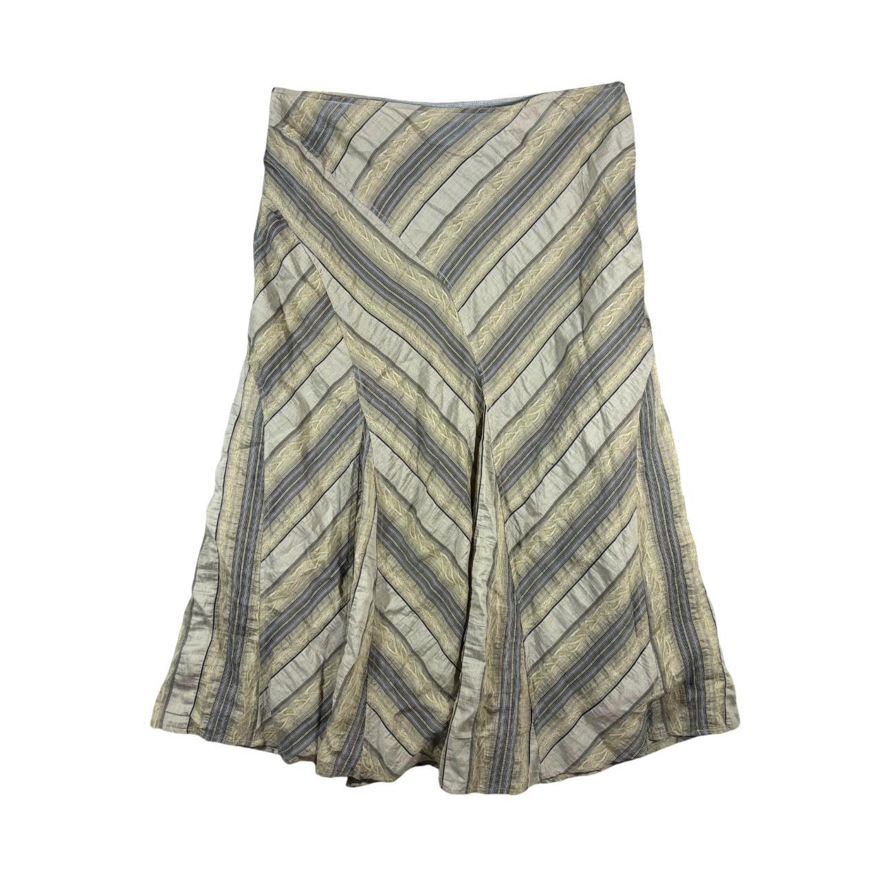 Early 00's y2k GEORGE Graphic Striped Flowy Maxi Hippy Boho Skirt