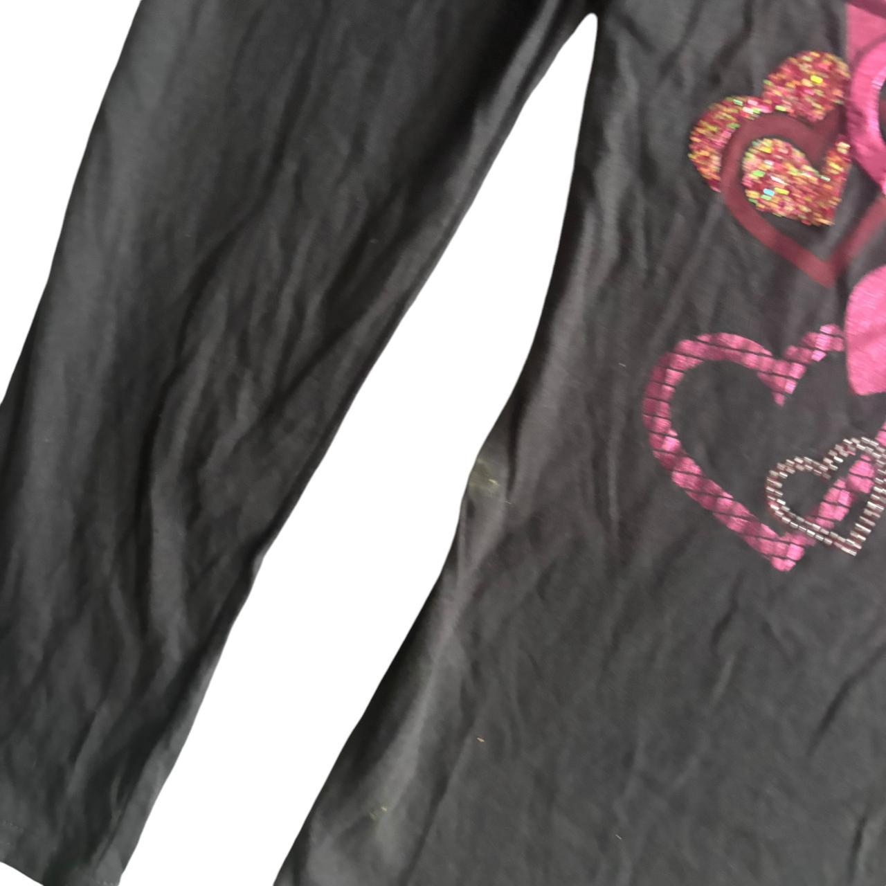 Early 00's y2k CACHE CACHE Deadstock Heart Graphic Print Long Sleeve Top