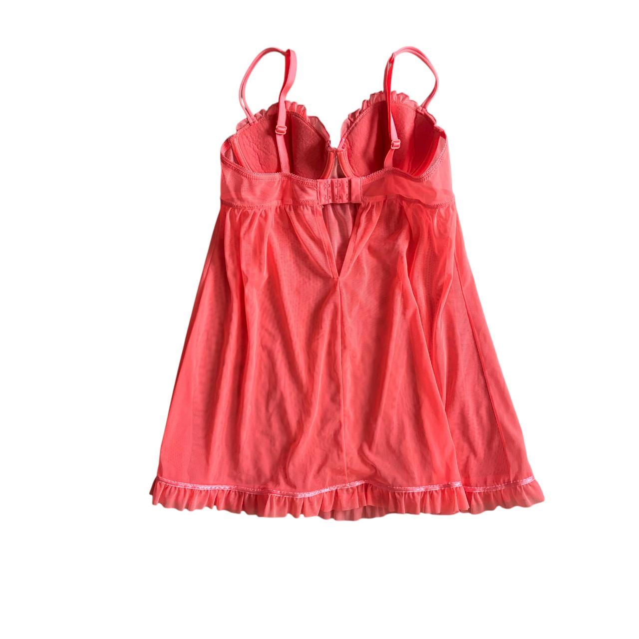 Early 00’s y2k SECRET POSSESSIONS Mesh Sheer Frill Ruffle Corset Babydoll Mini Slip Dress