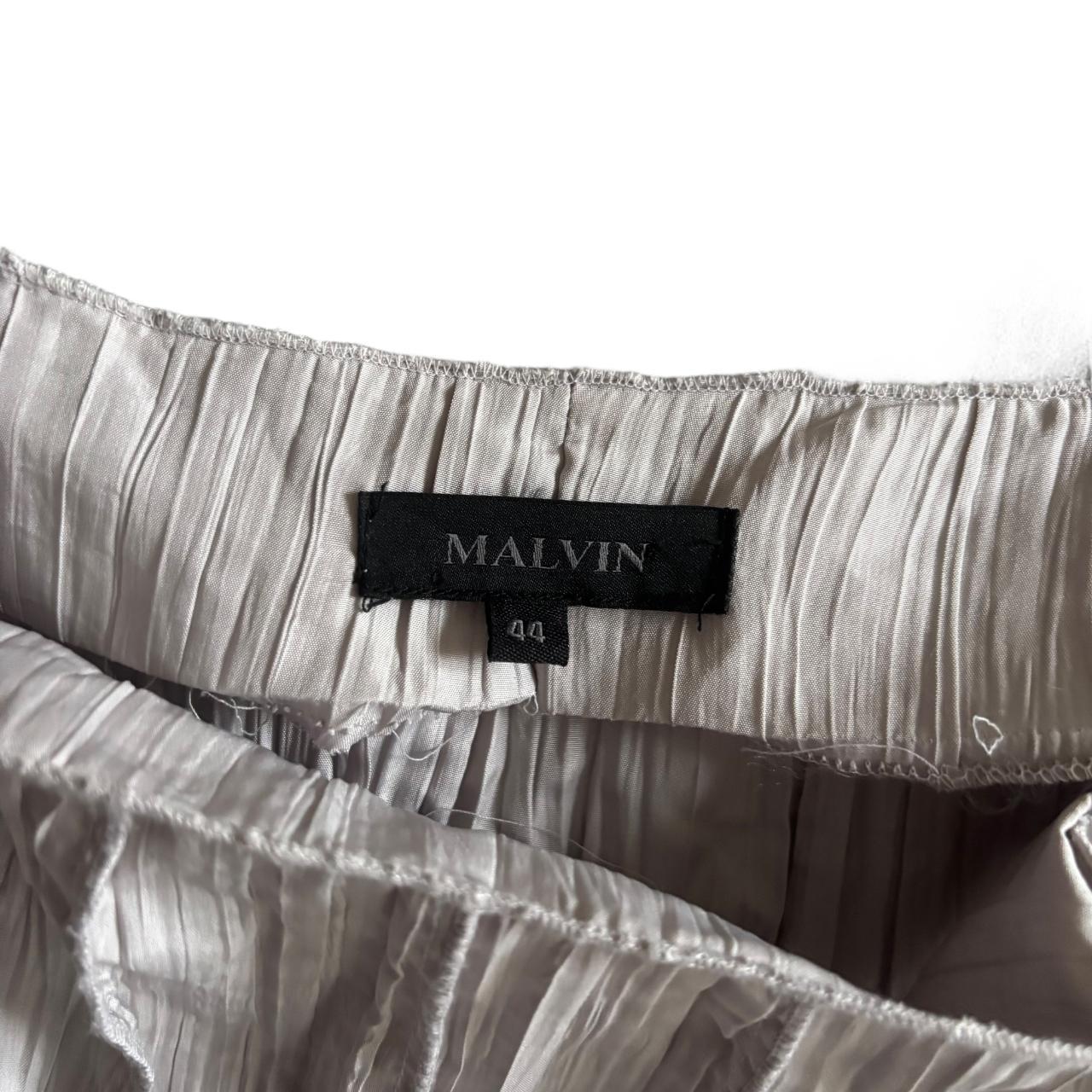 Early 00’s y2k MALVIN Silver Pleated Crinkle Frill Ruffle Hippy Boho Maxi Skirt